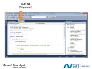 Code Tab
(Program.cs)
 