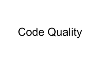 Code Quality 