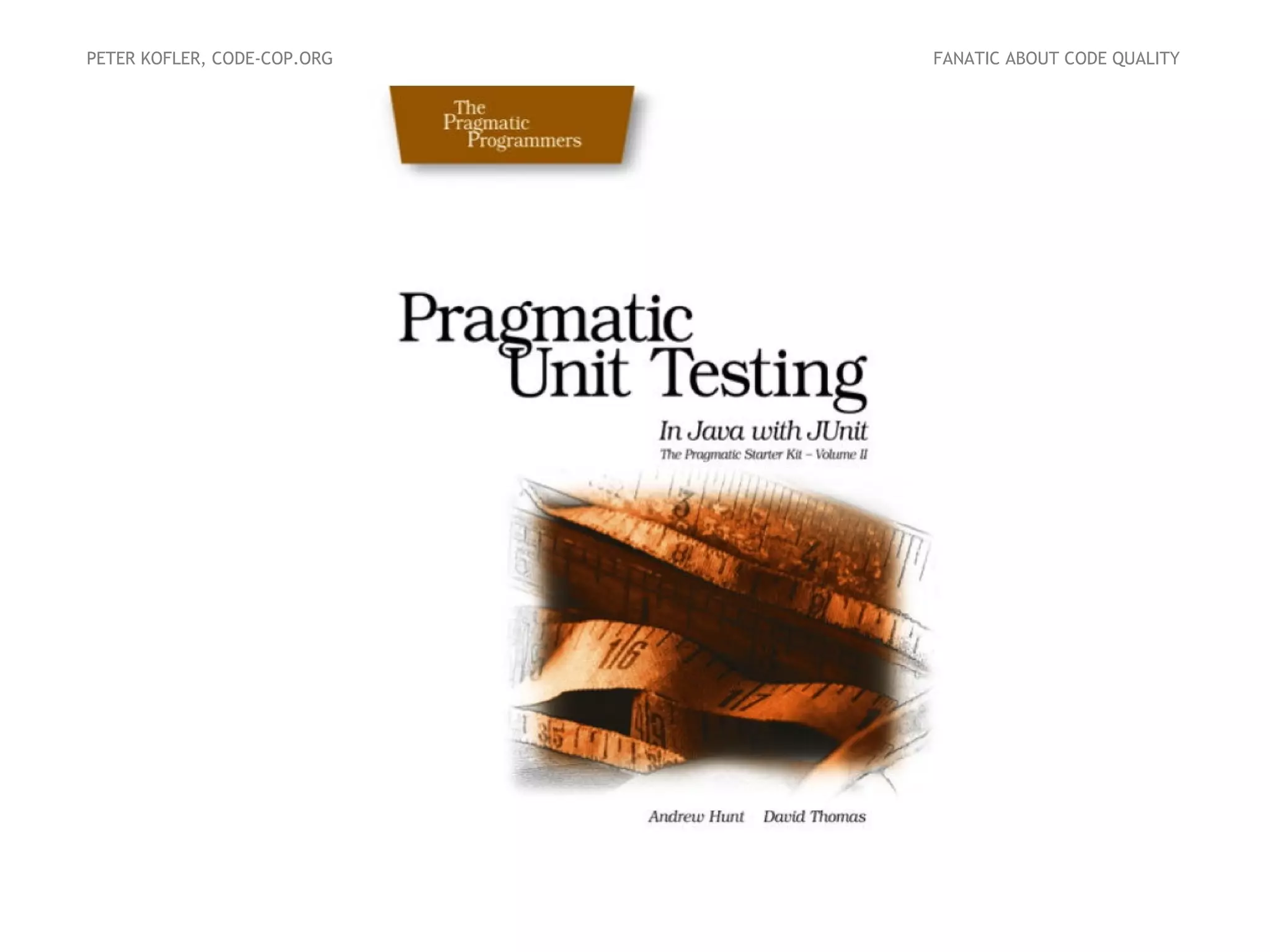 PETER KOFLER, CODE-COP.ORG FANATIC ABOUT CODE QUALITY
 