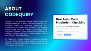 Codequiry Advanced Source Code Plagiarism Checker | PDF