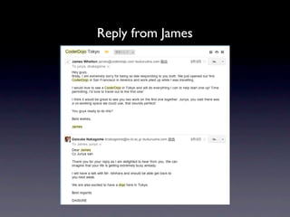 Reply from James
 