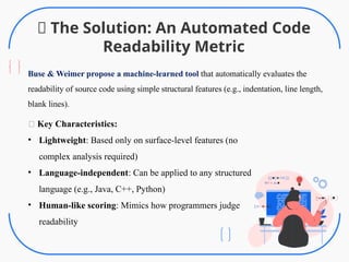 Automated Code Readability Metrics for Enhancing Software Quality and ...