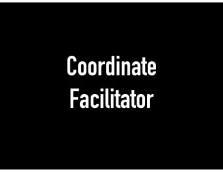 Coordinate
Facilitator
 