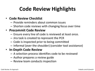 Code review an approach | PPTX | Computer Software and Applications ...