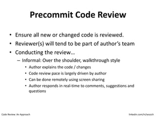 Code review an approach | PPTX | Computer Software and Applications ...