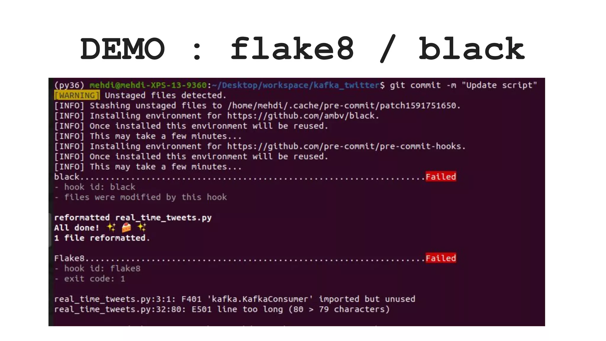 DEMO : flake8 / black 