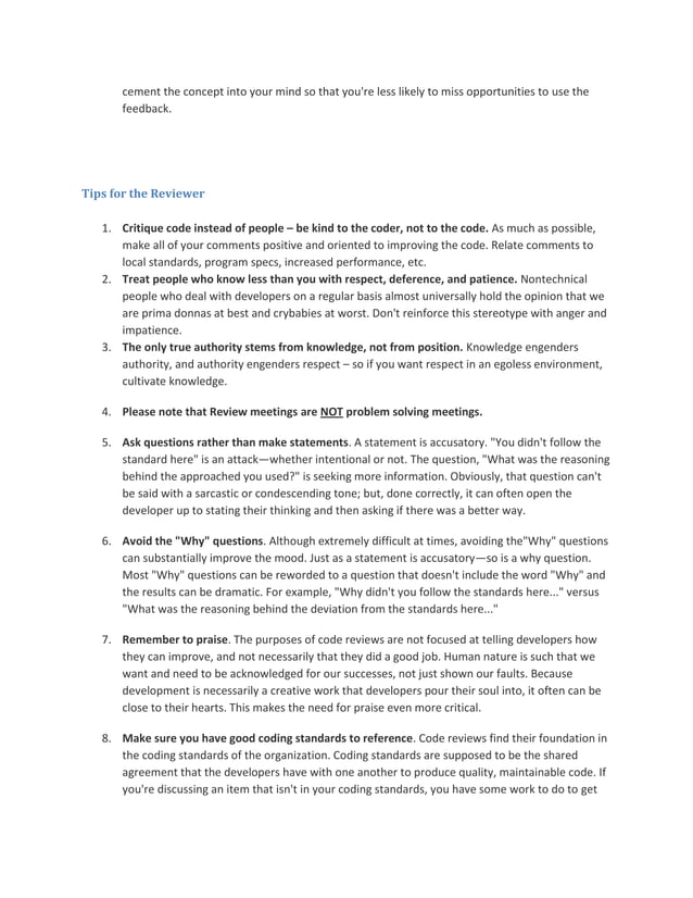 Code review guidelines