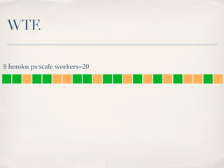WTF.
$ heroku ps:scale workers=20
 