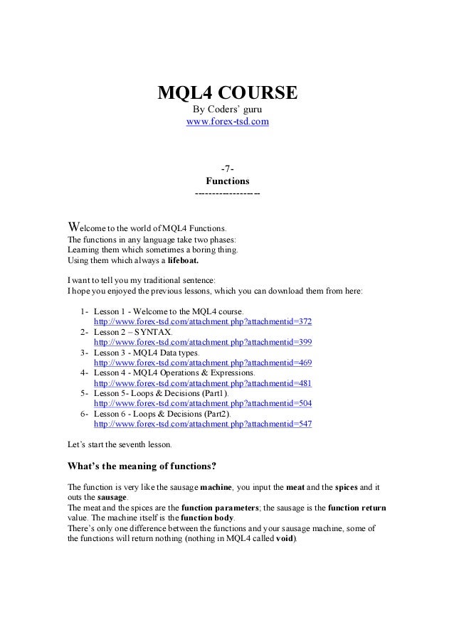 Mql forex coders