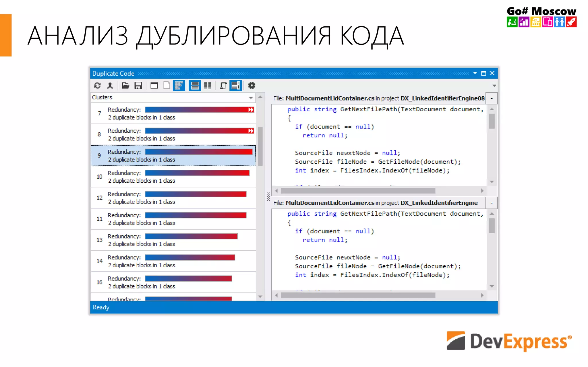 АНАЛИЗ ДУБЛИРОВАНИЯ КОДА 
 