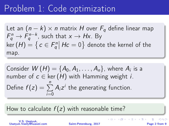 Codes on the graph related problems | PPT