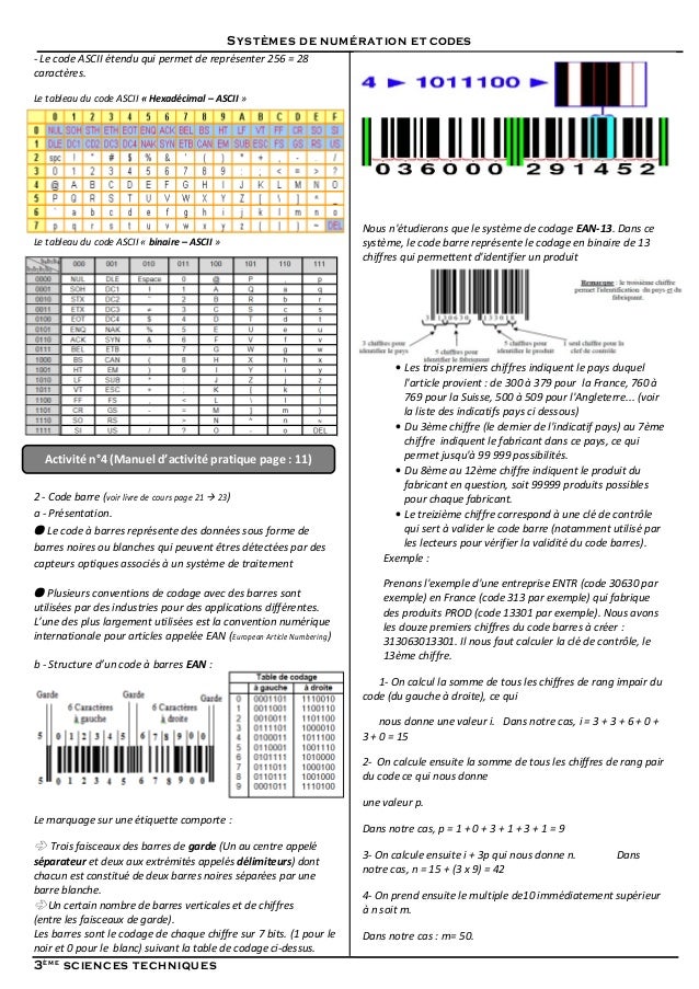 Systeme De Numeration Et Codes
