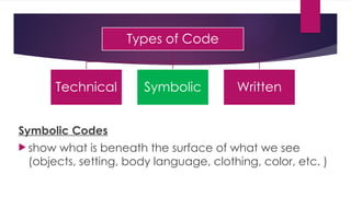 Technical Or Symbolic Code Media and Information - Codes and Convention | PPTX