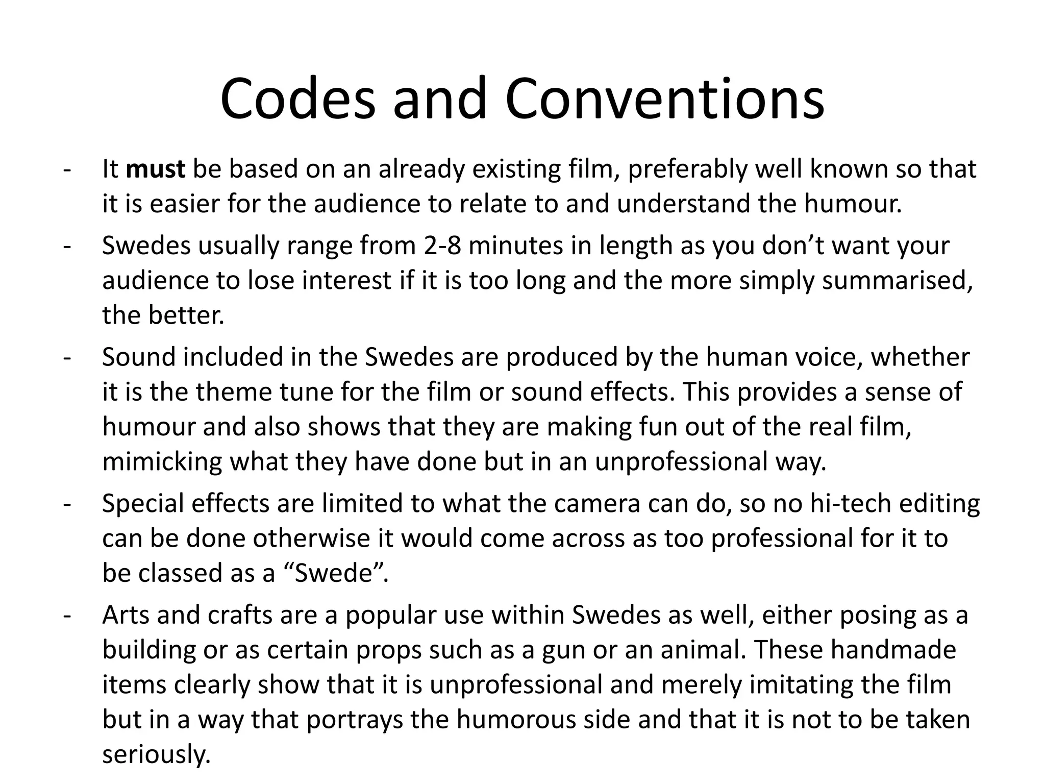 Codes and conventions pptx comedy music and audio music