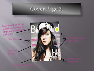 Consistent Theme
and Colors.
A hint of
gossip.
Added information.
Incentives for
the buyers.
Star Quote.
 