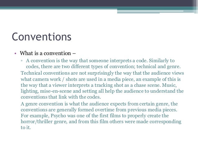 Importance of codes and conventions in media picture