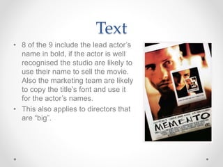 Codes and Conventions for Thriller Movie Posters | PPTX