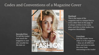 Codes and conventions of a magazine front cover | PPT