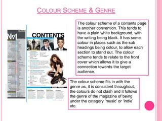 Codes and conventions of a contents page | PPTX