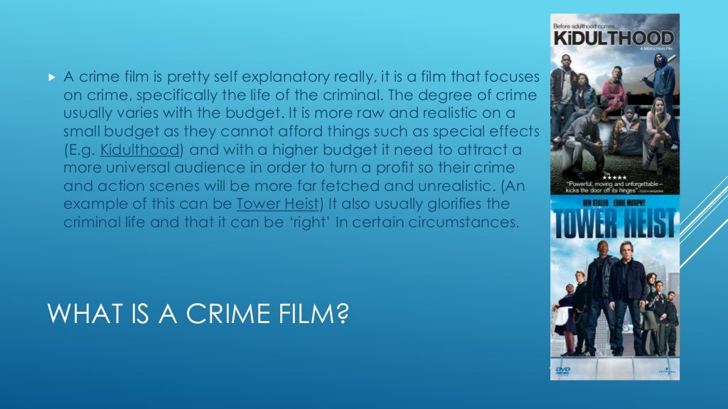 Codes and conventions of a crime film