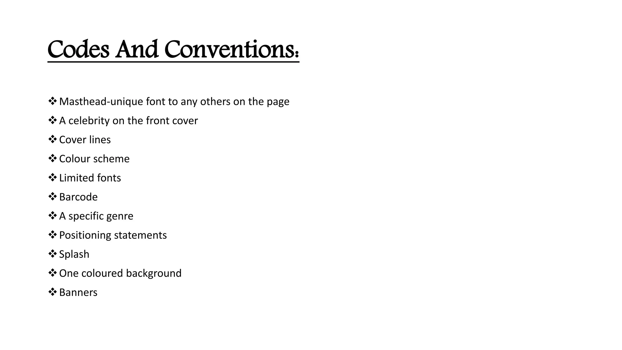 Codes and conventions of a magazine cover | PPT