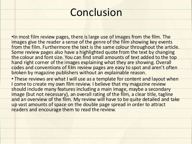 how to write a conclusion for a movie review