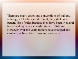 Trailer Year Code Codes and conventions of film trailers | ODP