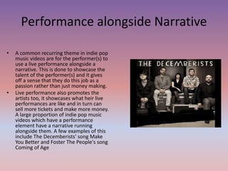 Codes And Conventions Of Indie Pop Music Videos | PPTX