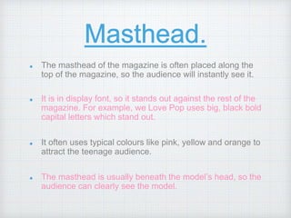 Generic conventions of pop magazines | PPTX