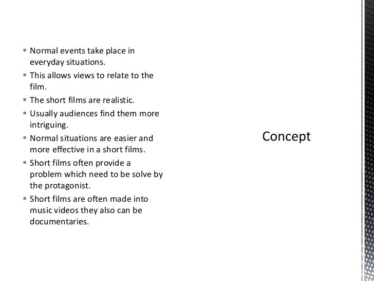 Conventions of Short Films