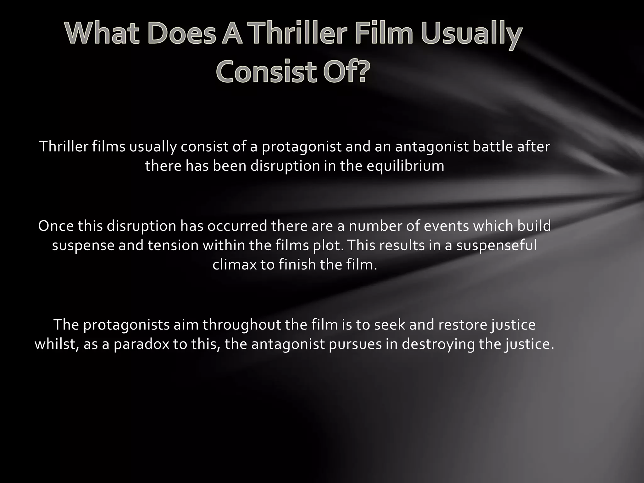 codes and conventions of thriller films PPTX