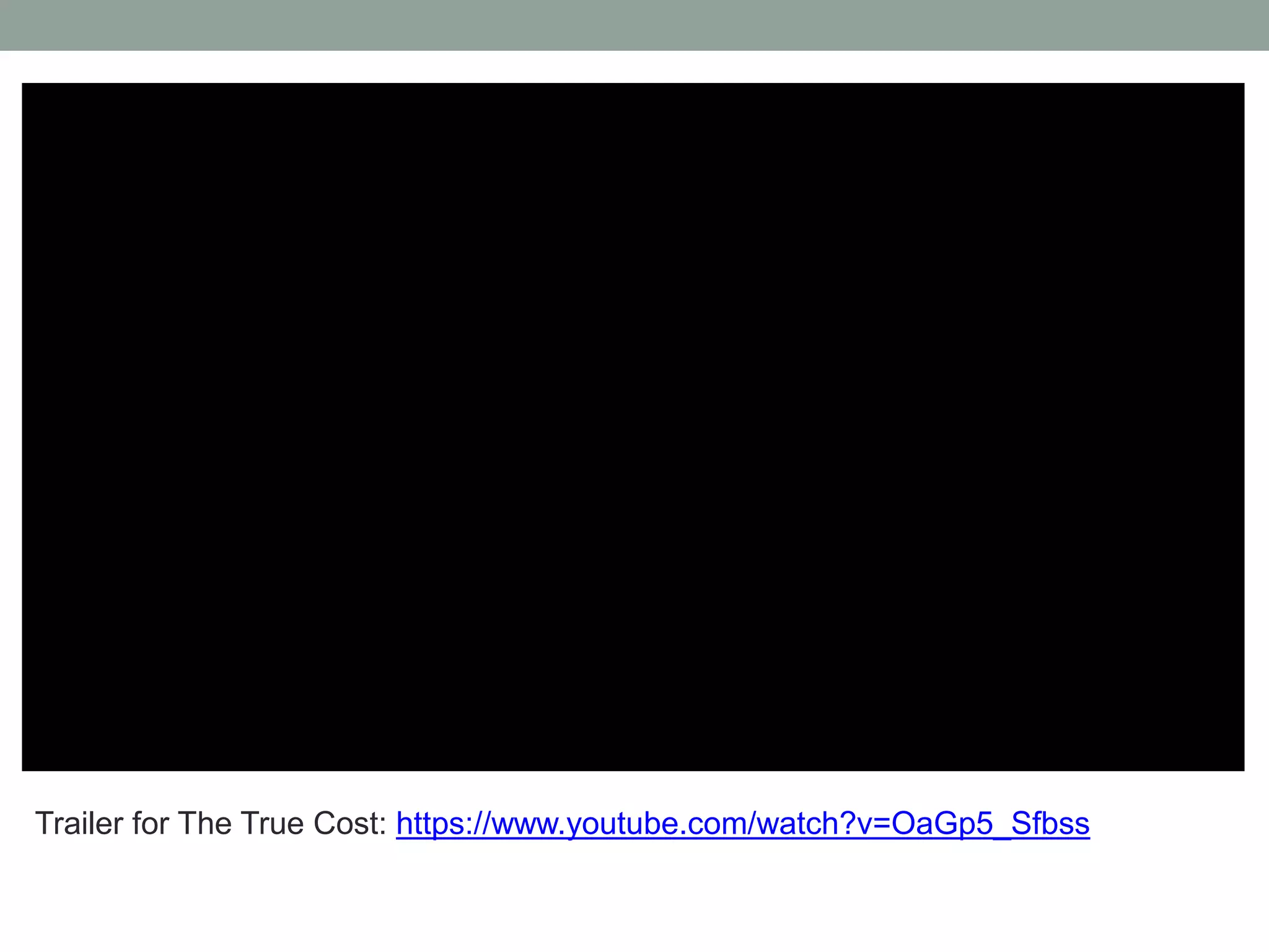 Trailer for The True Cost: https://www.youtube.com/watch?v=OaGp5_Sfbss
 