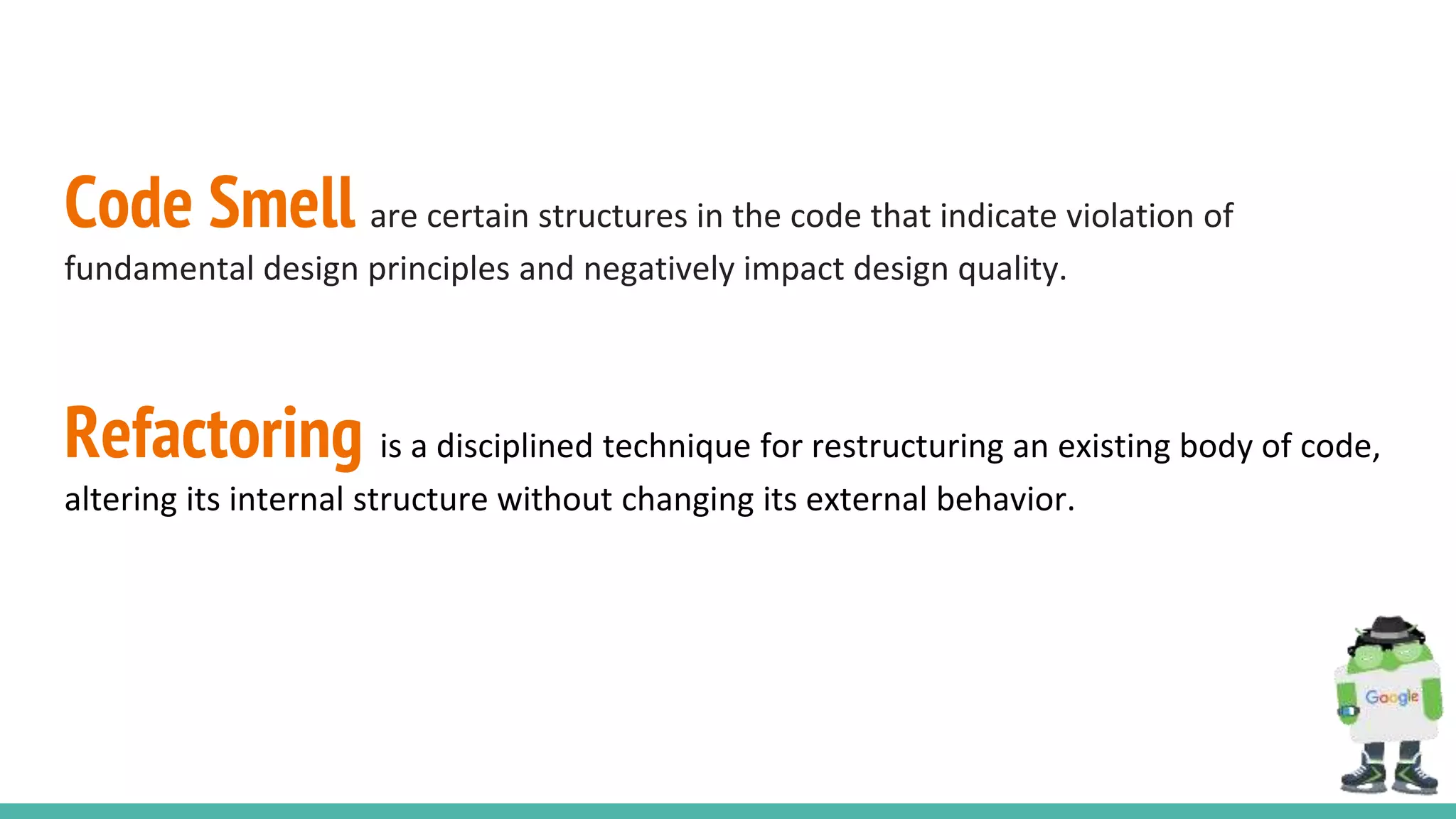Code smell & refactoring | PPT
