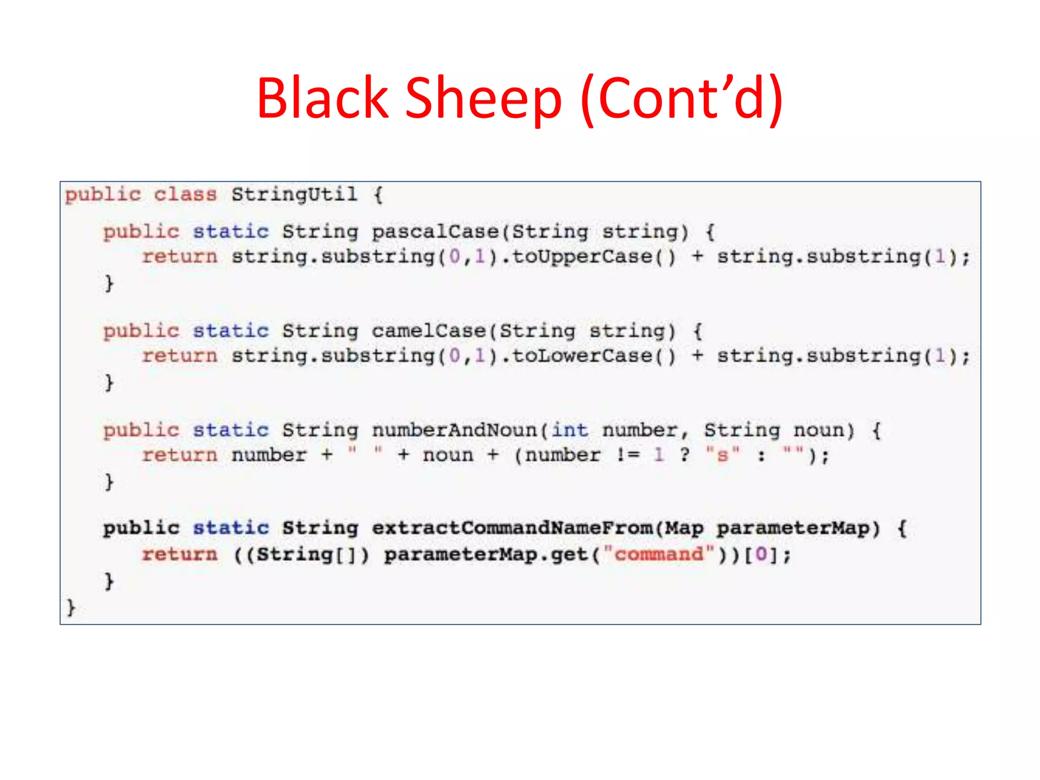 Black Sheep (Cont’d)
 