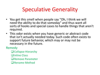 Code smells and remedies | PPTX