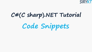Code snippets | PPTX