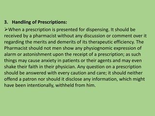 Codes of ethics for pharmacist
