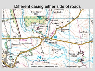 Different casing either side of roads Ordnance Survey © Crown copyright 2010 