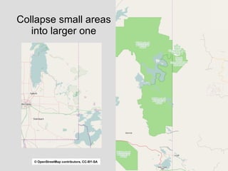 Collapse small areas into larger one © OpenStreetMap contributors, CC-BY-SA 
