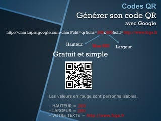 Codes QR Un lecteur ?
https://play.google.com/store/apps/details?id=com.threegvision.products.inigma.Android
i-nigma pour Android sur Play Store
 