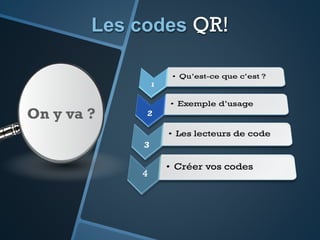 Codes QR
Exemples d’usages
 