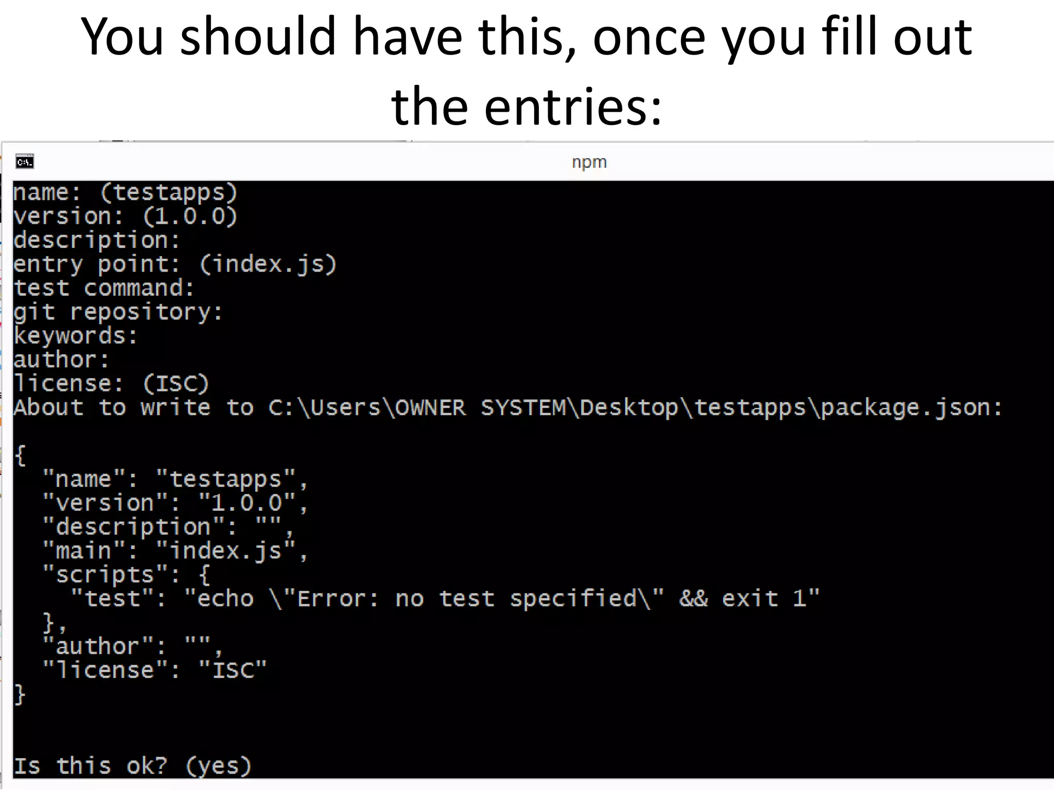 You should have this, once you fill out the entries: 