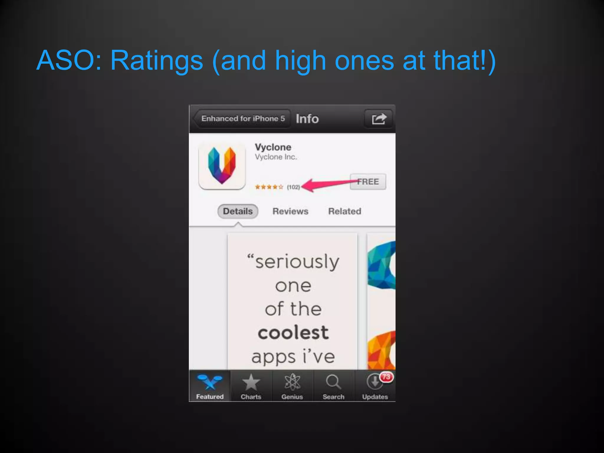 ASO: Ratings (and high ones at that!)
 