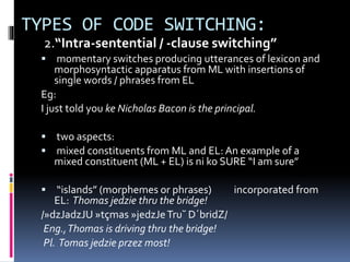 Codeswitching by KRISHNAKSHI THAKURIA | PPTX | Programming Languages ...