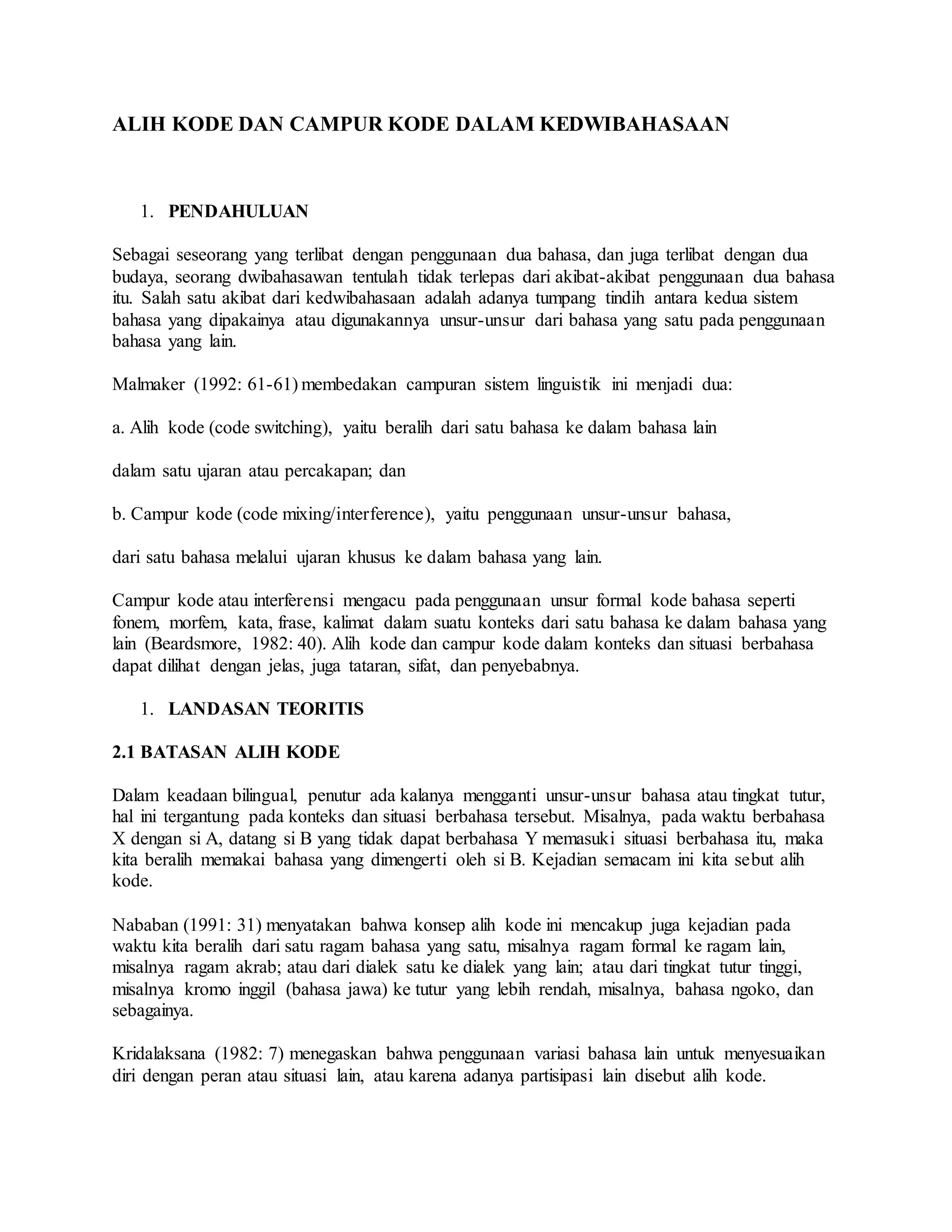 Ano Ang Code Switching Code switching | DOCX