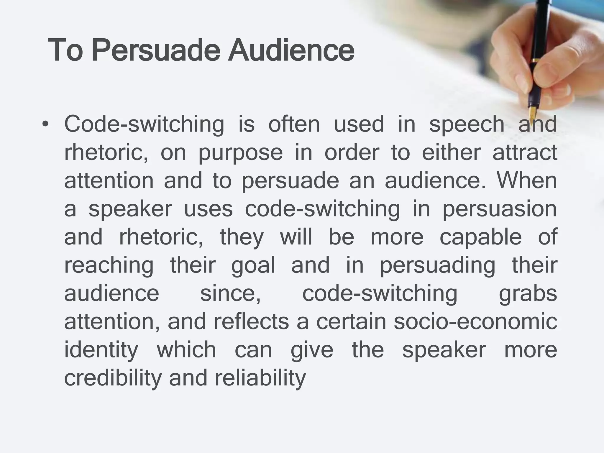 Code switching & code mixing | PPTX