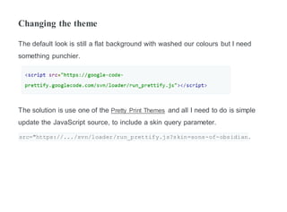 Code syntax highlighting in ghost | DOCX
