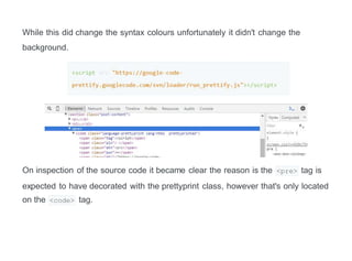 Code syntax highlighting in ghost | DOCX