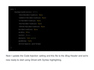 Code syntax highlighting in ghost | DOCX