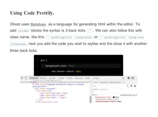 Code syntax highlighting in ghost | DOCX
